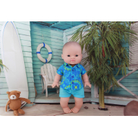 2-delig setje boy zomer blouse blauw